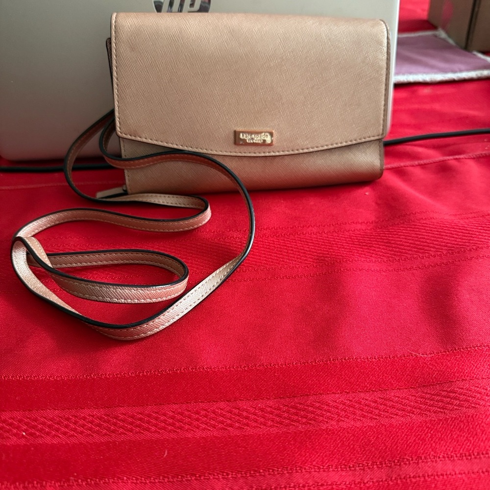 Kate Spade Gold Crossbody Bag. Like new